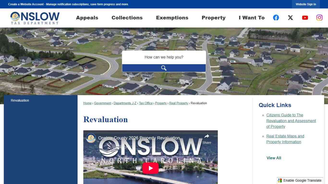 Revaluation | Onslow County, NC