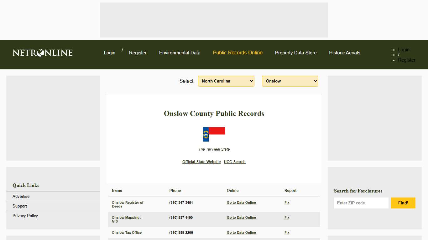 NETR Online • Onslow • Onslow Public Records, Search Onslow Records, Onslow Property Tax, North Carolina Property Search, North Carolina Assessor